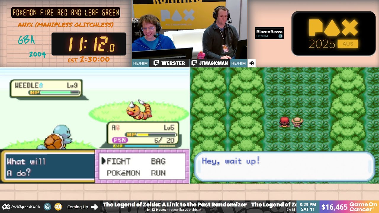Pokemon FR/LG Live Speedrun Race - PAX Aus 2025