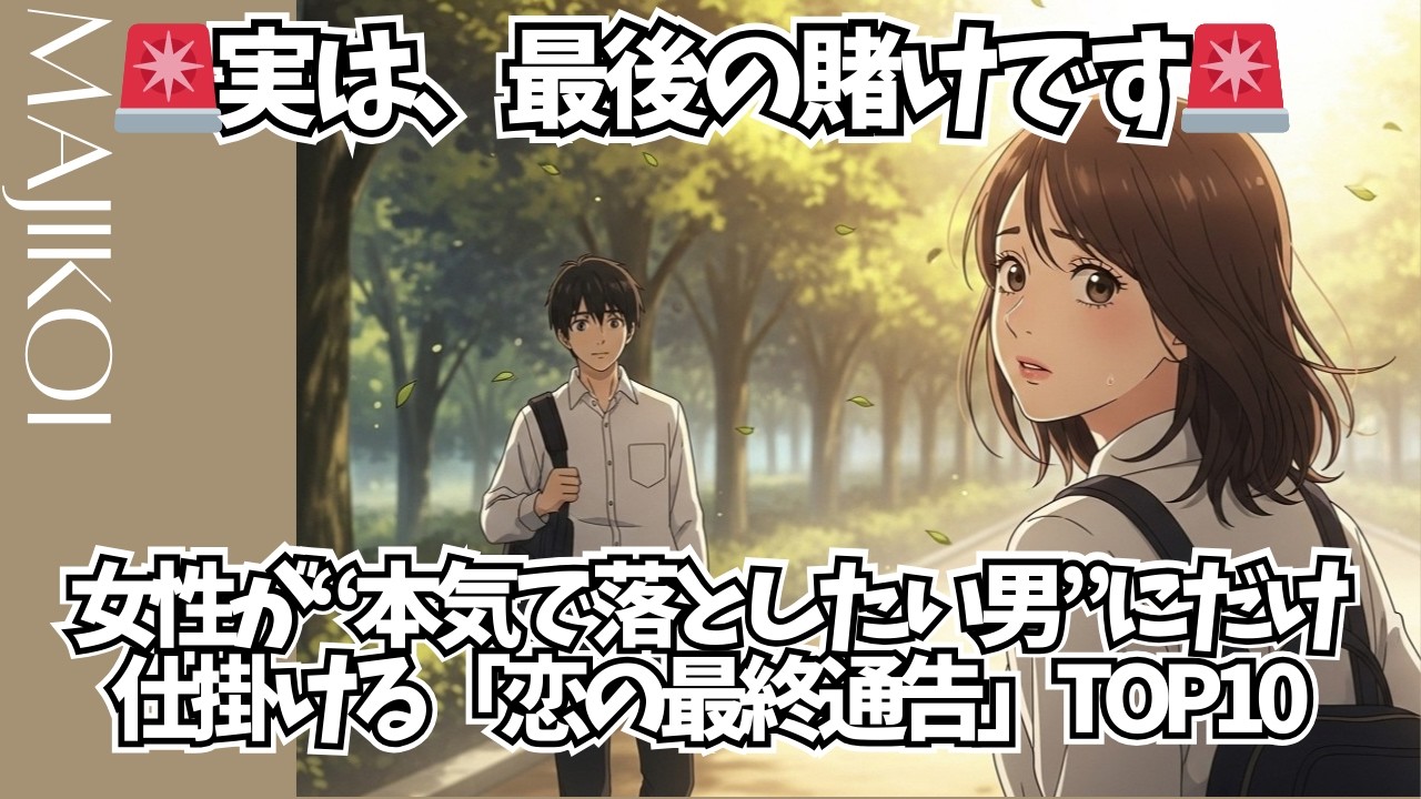 🚨実は、最後の賭けです🚨 女性が“本気で落としたい男”にだけ仕掛ける「恋の最終通告」TOP10