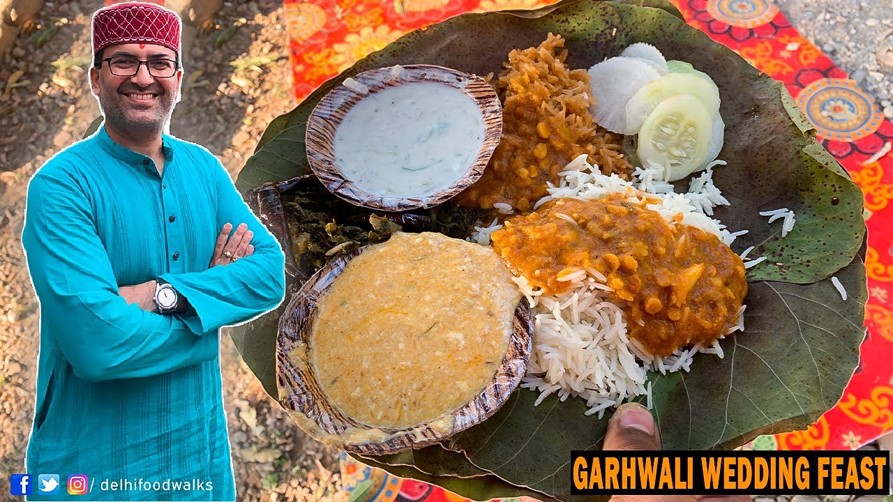 UNSEEN Garhwali Wedding Feast I भड्डू की दाल + मीठे चावल + अरसा + गुलगुले l पंगत का खाना