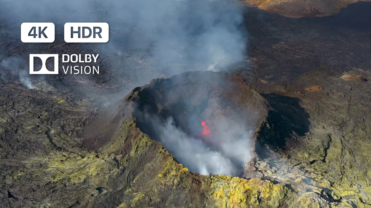 Inside the Active Icelandic Volcano: HDR 4k Drone Flight
