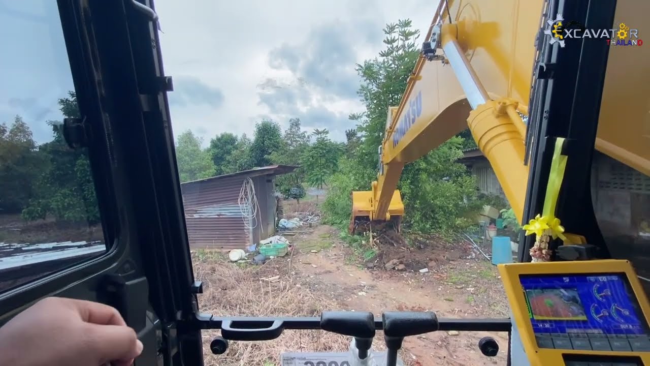 มาดูกันว่าล้มไม้กอนี้กี่นาที KOMATSU PC225LC