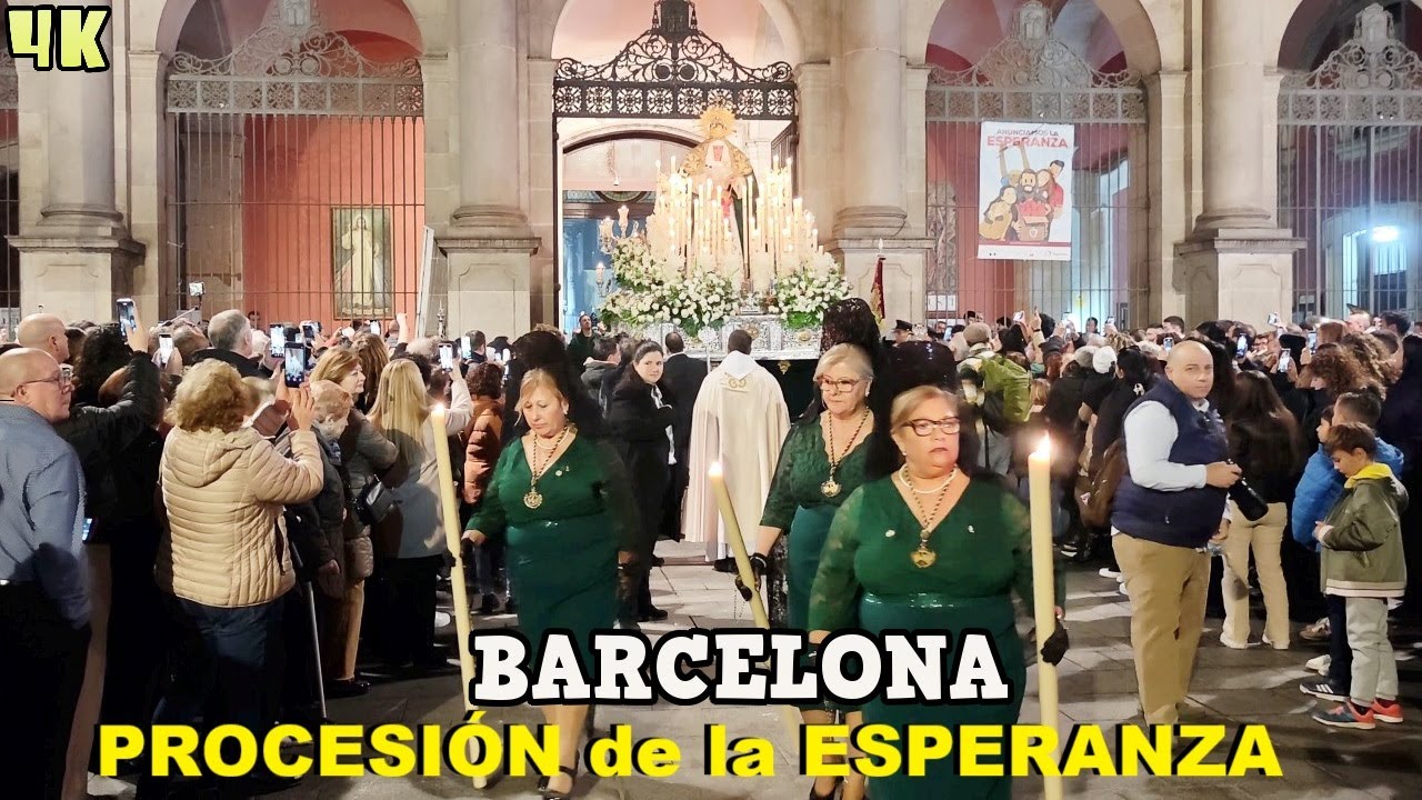Procesi&oacute;n Jubilar de la Esperanza 2025 Barcelona, Espa&ntilde;a 4K