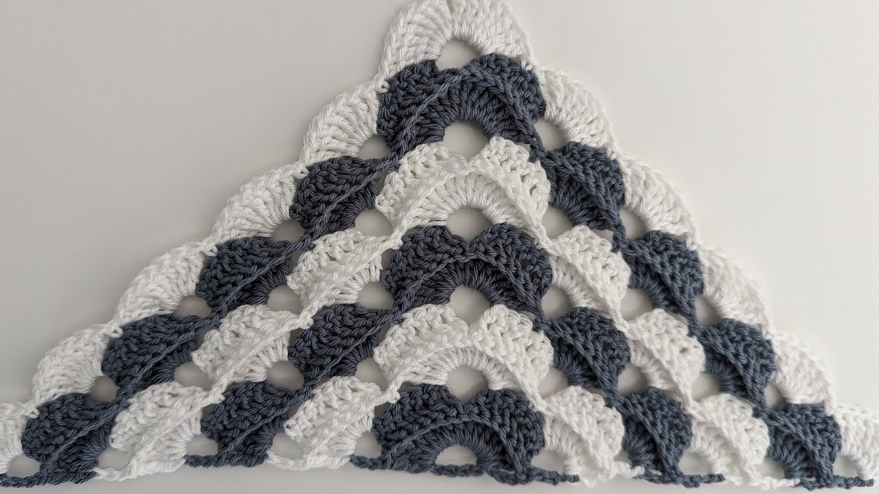 Dreieckstuch, sehr einfach, nur zwei Reihen, Triangle scarf, shawl, Tutorial, crochet