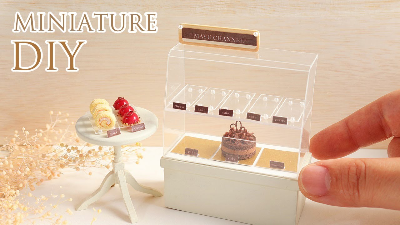 絶対かわいい！ミニチュアのケーキショーケースと1/12のチョコレートケーキをつくってみた。　miniature　DIY