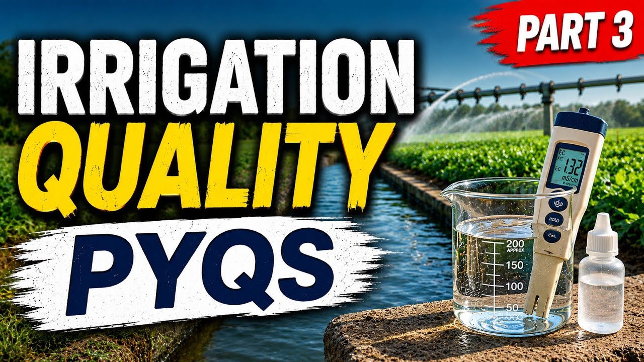 Irrigation Quality PYQs Part 3 | Previous Year Questions for Agriculture Exams