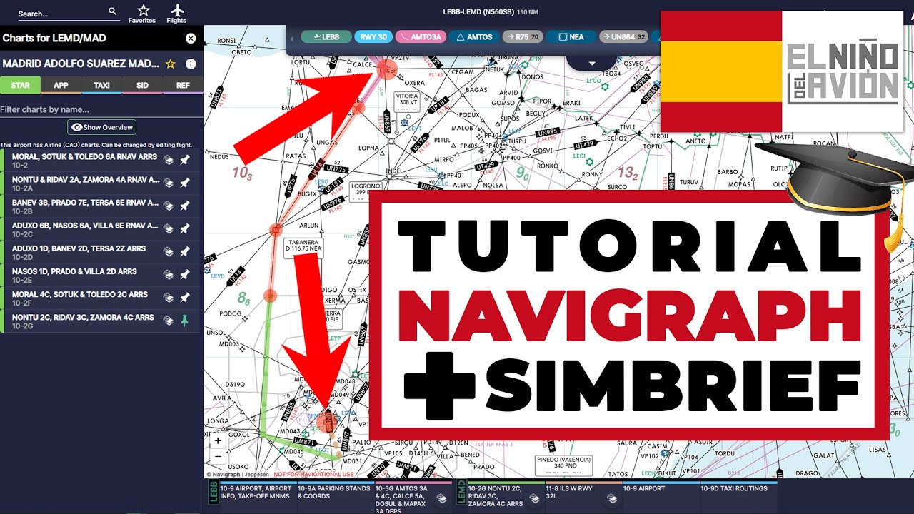 TUTORIAL avanzado NAVIGRAPH e integración con SIMBRIEF 🇪🇸 Aproximación ILS | Flight Simulator 2020