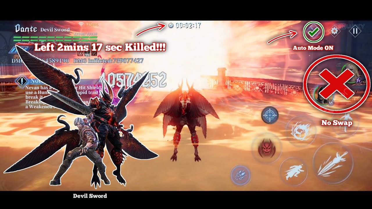 Auto Mode & No Swap | Devil Sword Takedown Nevan Before Gauge HAH-S Bosshunt | DMCPOC | ASIA