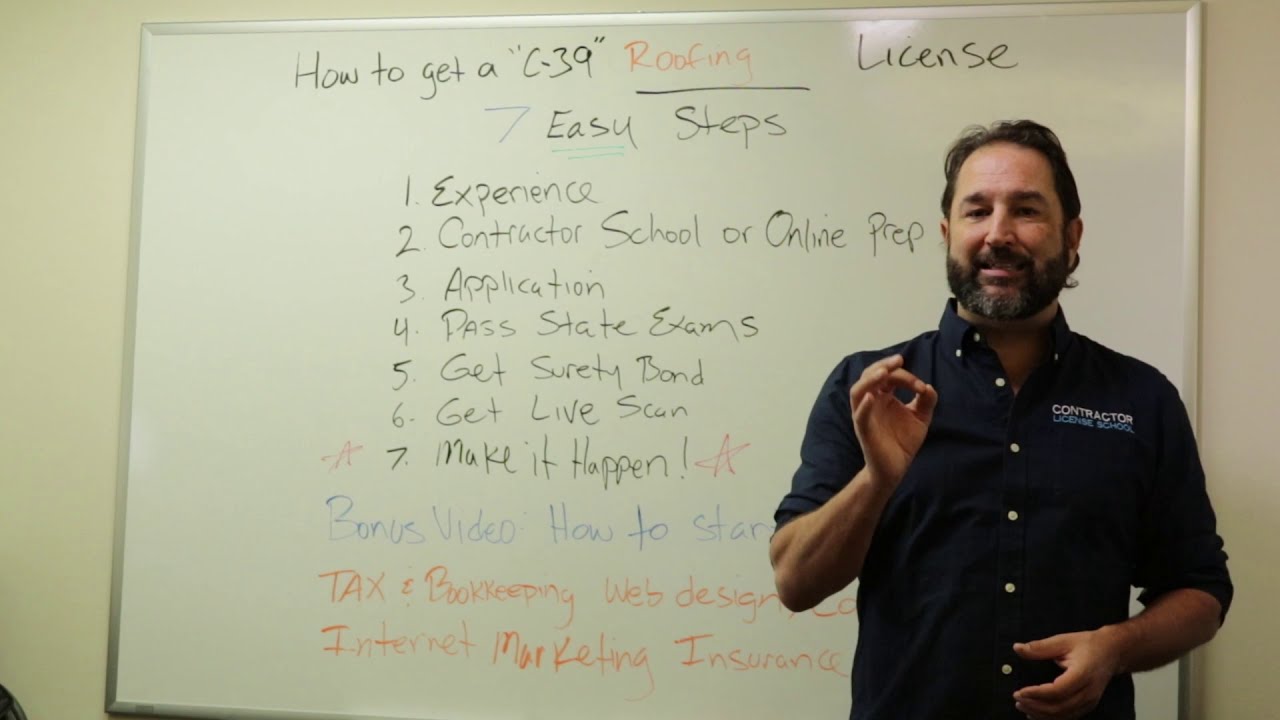 How to get a Roofing Contractor License (C39)