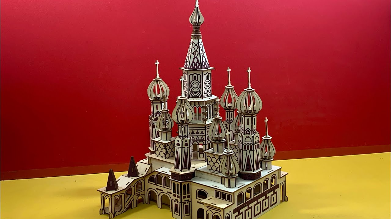 DIY Craft Instruction 3D Puzzle Woodcraft Construction Kit ST.BASIL'S CATHEDRAL