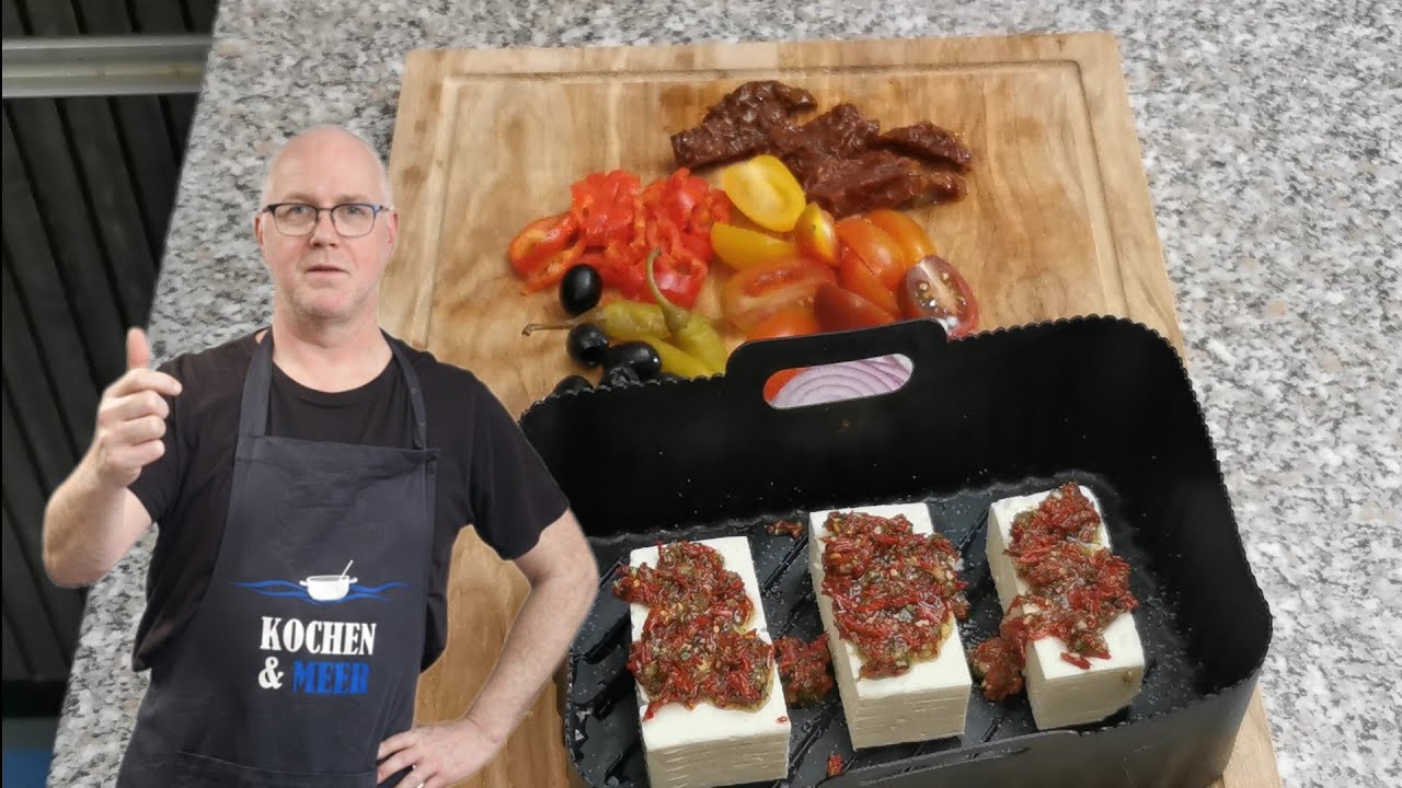 Fetakäse gebacken (Bruschetta Gewürz)in der airfryer