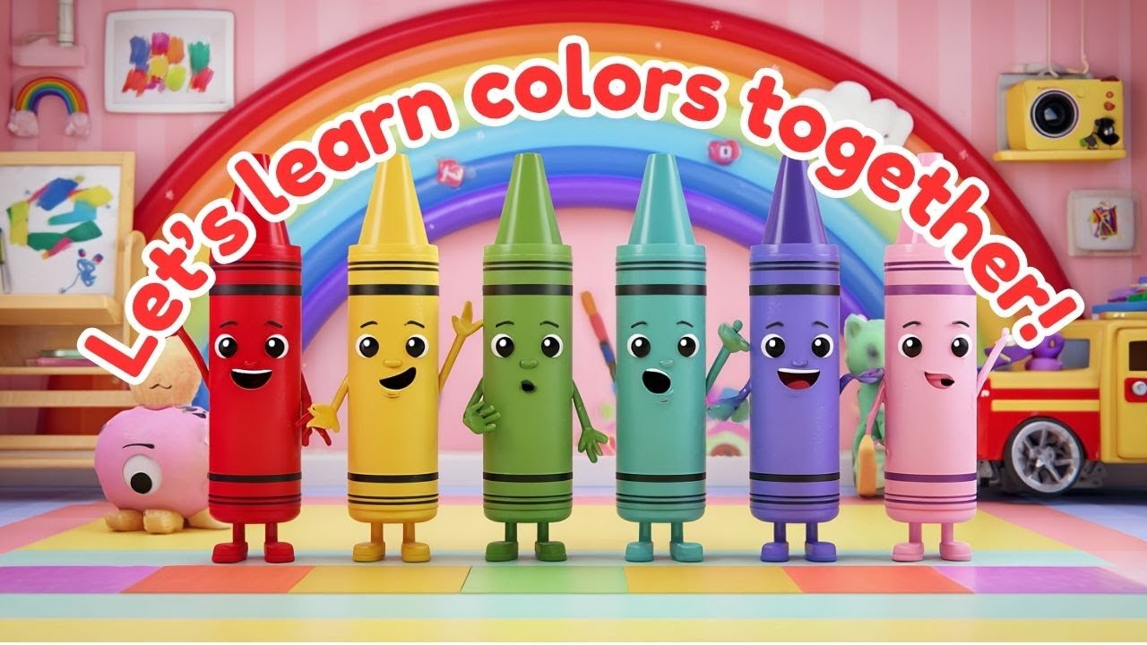 Learn 11 Basic Colors in English | Fun Color Song for Kids | Rainbow Town Nursery Rhymes