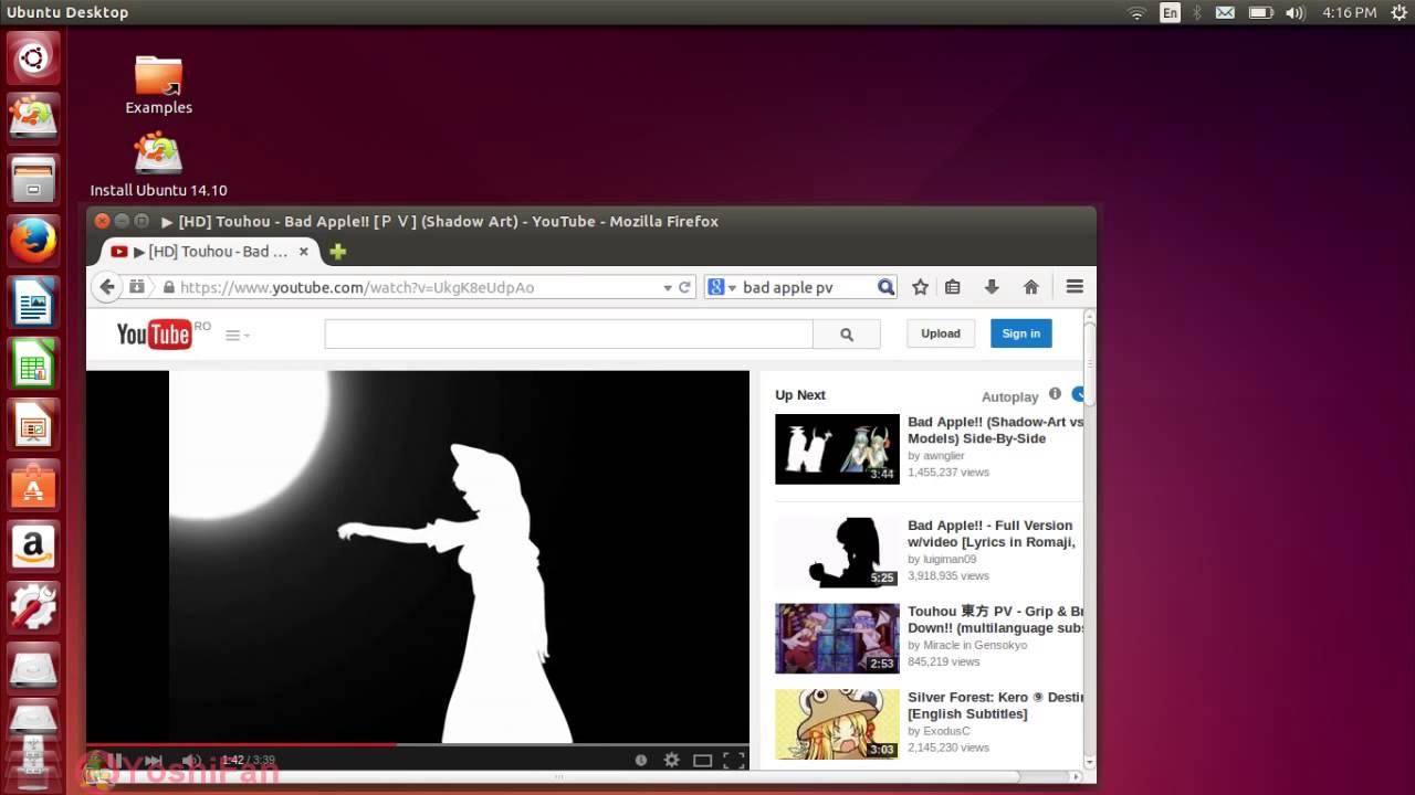 [HD] Ubuntu Bad Apple!! (with video!)