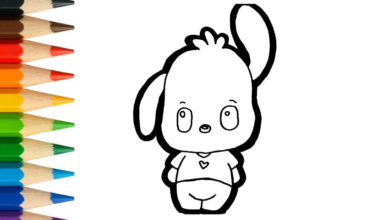 Belajar Menggambar Pochacco Sanrio untuk Anak-Anak | Mudah & Imut
