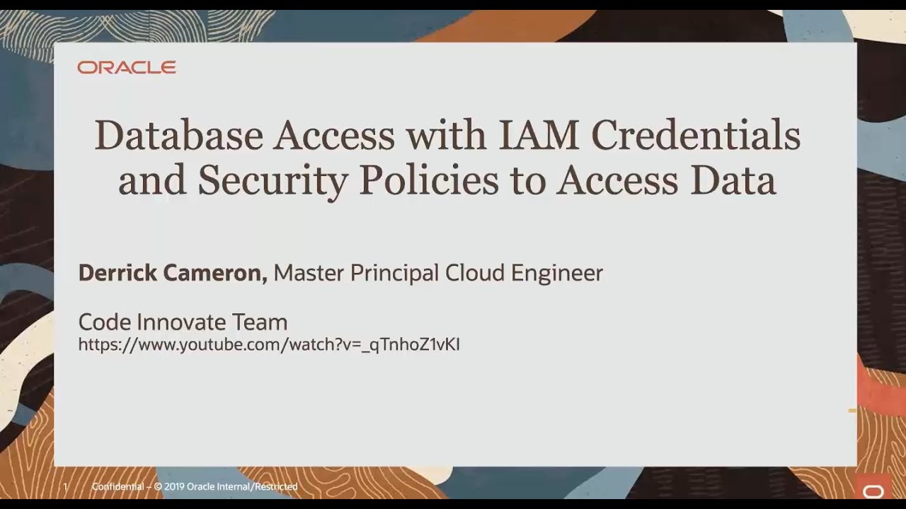 Database Access with IAM Credentials and Security Policies to Access Data