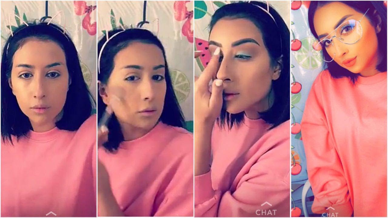 ميك اب توتريال فرح الهادي بأستخدام الشادو الاخضر بتاريخ ٢٠-٧-٢٠١٨