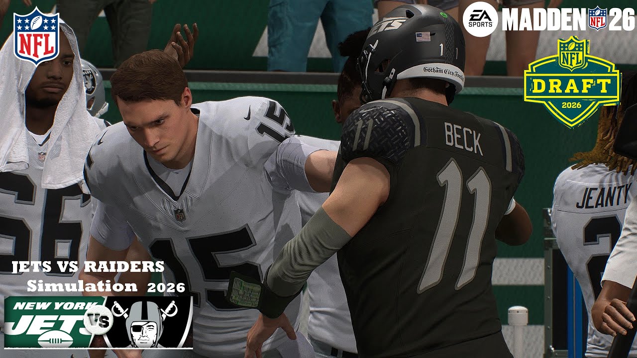 Madden 26 Fernando Mendoza Raiders vs Carson Beck New York Jets Sim NFL DRAFT EARLY 2026 Game Play