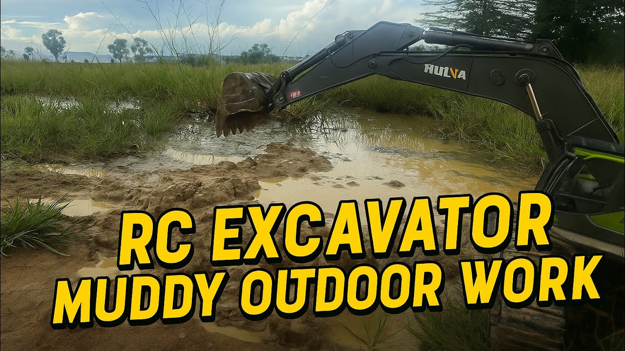 RC Outdoor Excavator Muddy Work ASMR | RC Truck Lab