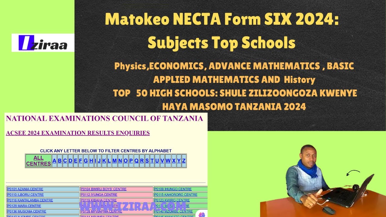 📢 NECTA 2024 FORM SIX RESULTS: Best schools in Physics Economics Advance Mathematics BAM HISTORY