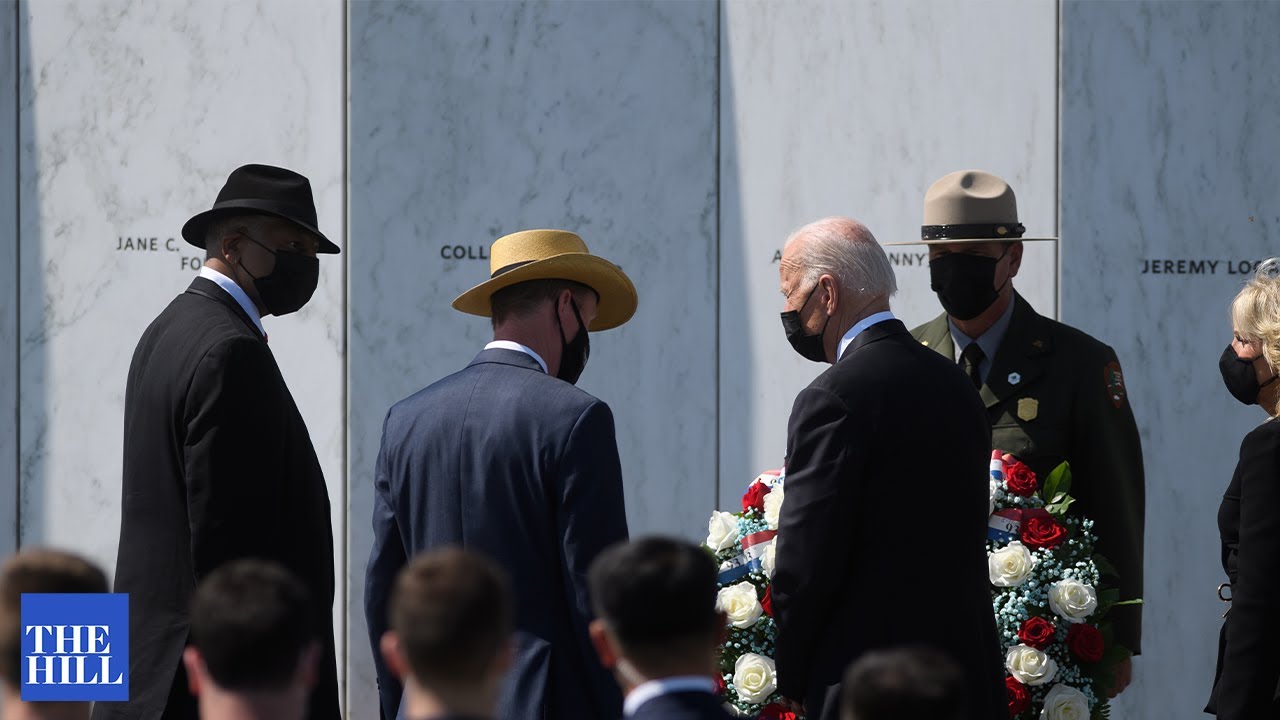 President Biden lays a wreath at 9/11 memorial site in Shanksville, PA