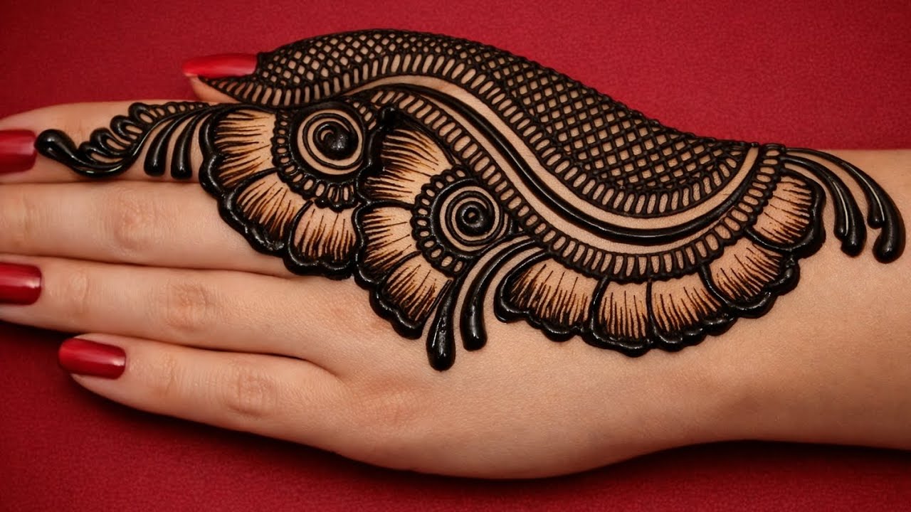 ऊप्स oops दिलचस्प स्टाइलिश मेहंदी डिजाइन बैक हैंड ll stylish floral print design full hand 