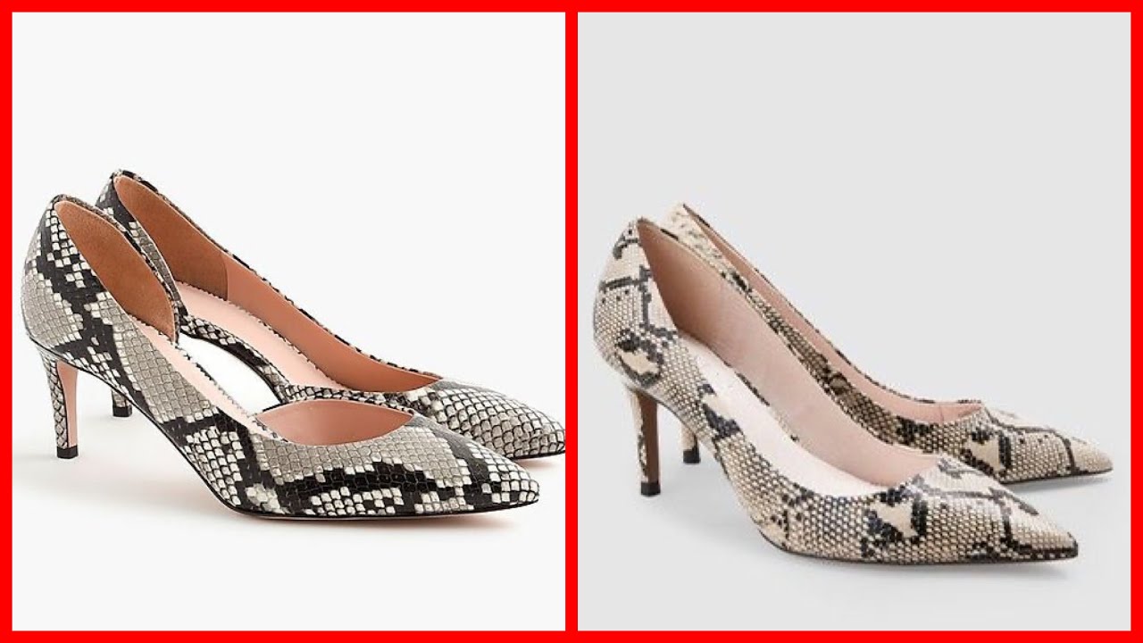 Snakeskin Line Style Buckle Stiletto Heels/Flat Mules/Pointed Toe Cort Shoes Designs for womens