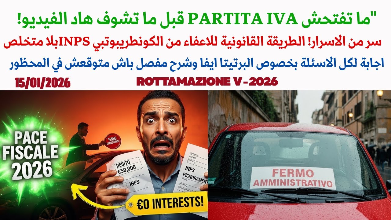 ما تفتحش Partita IVA قبل ما تشوف هاد الفيديو! الطريقة القانونية للاعفاء من الكونطريبوتبي INPS  2026