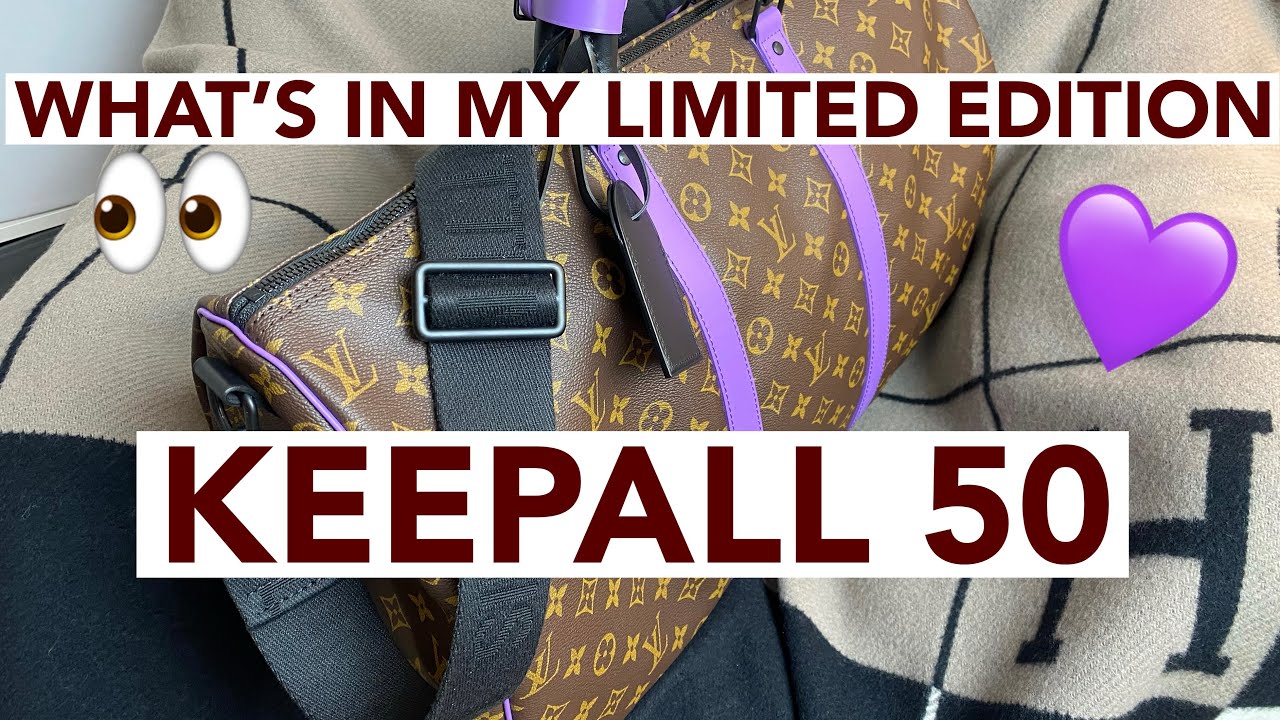 LOUIS VUITTON KEEPALL 50 LIMITED EDITION REVIEW + WHAT FITS! 💜👀 #lv #keepall