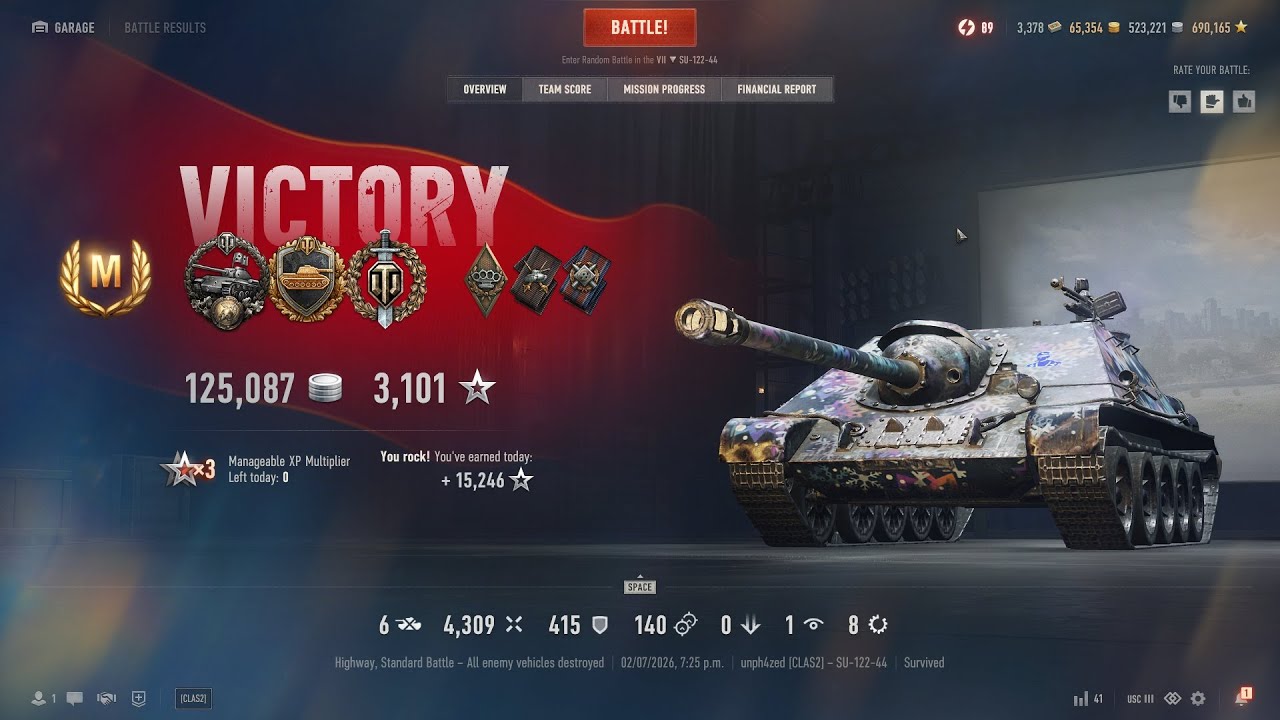 World of Tanks - 6 Kills/4.3K DMG - SU-122-44