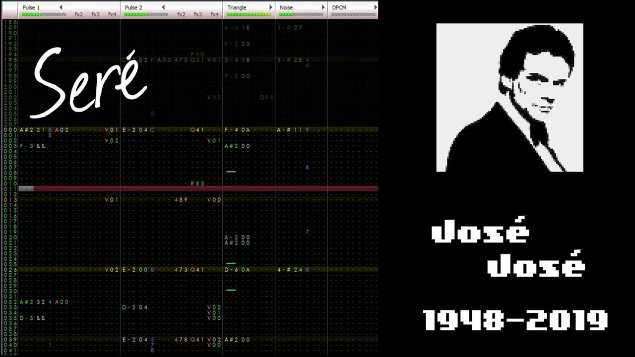 Seré - José José. 0CC-FamiTracker 8-bit cover (2A03, no DPCM).