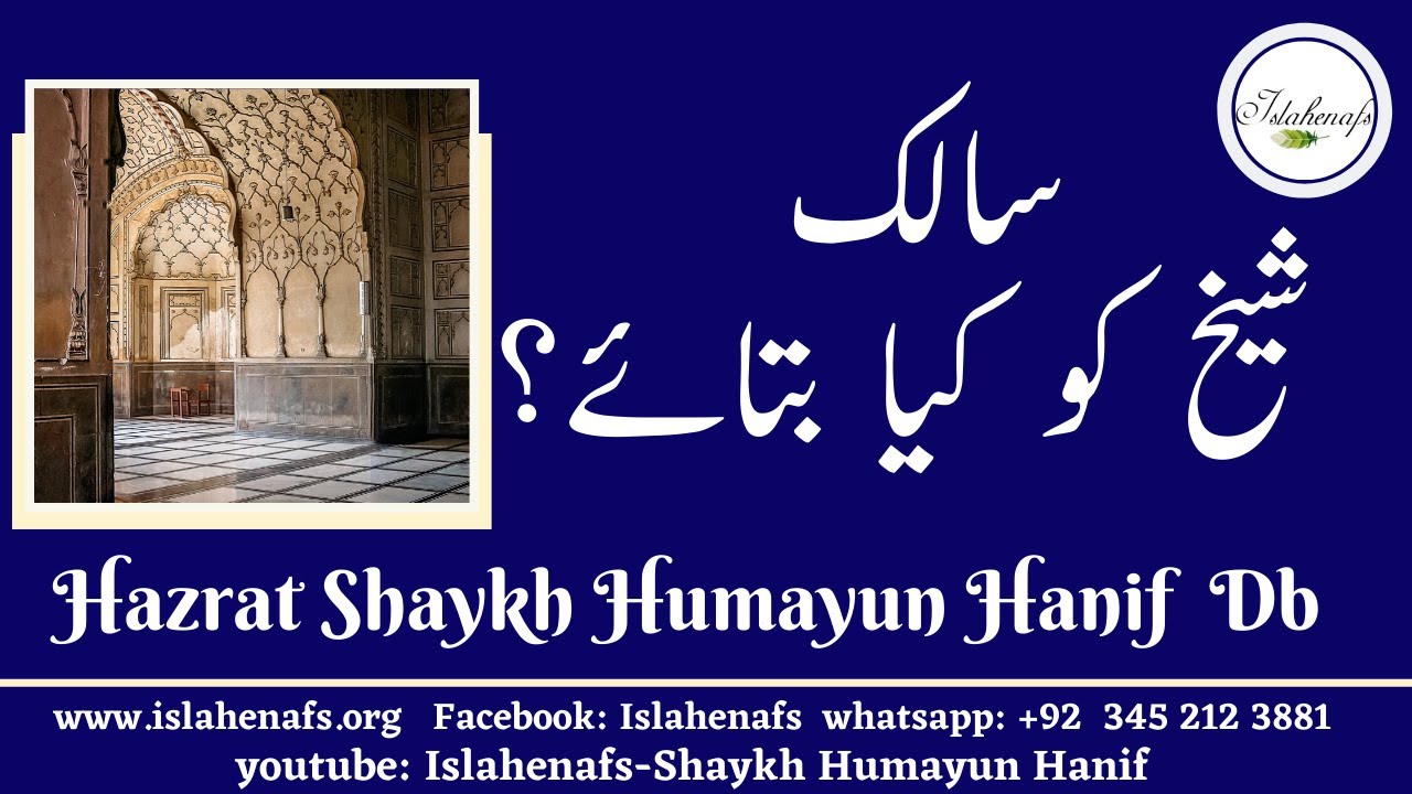 Salik Shaykh ko Kiya Bataye? | Sufi Naqshbandi | Sufism Tasawwuf | Shaykh Humayun Hanif Mujaddidi DB