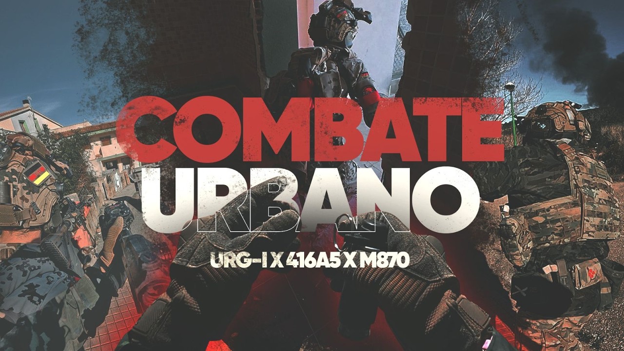 COMBATE URBANO CQB en una CIUDAD // 2 POVs con GRANADAS // URG-I x 416A5 x M870