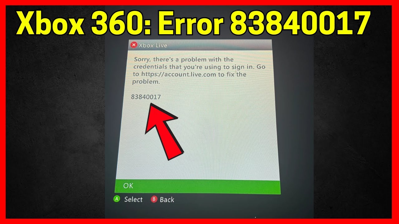 Как исправить ошибку 83840017 на Xbox 360