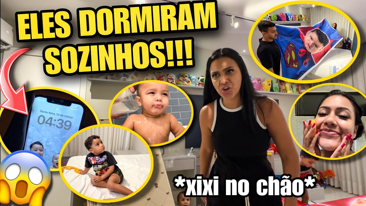 MEUS FILHOS DORMIRAM SOZINHOS NO QUARTO DELES! *primeira vez* 😱😭❤️ + XIXI NO CHÃO!
