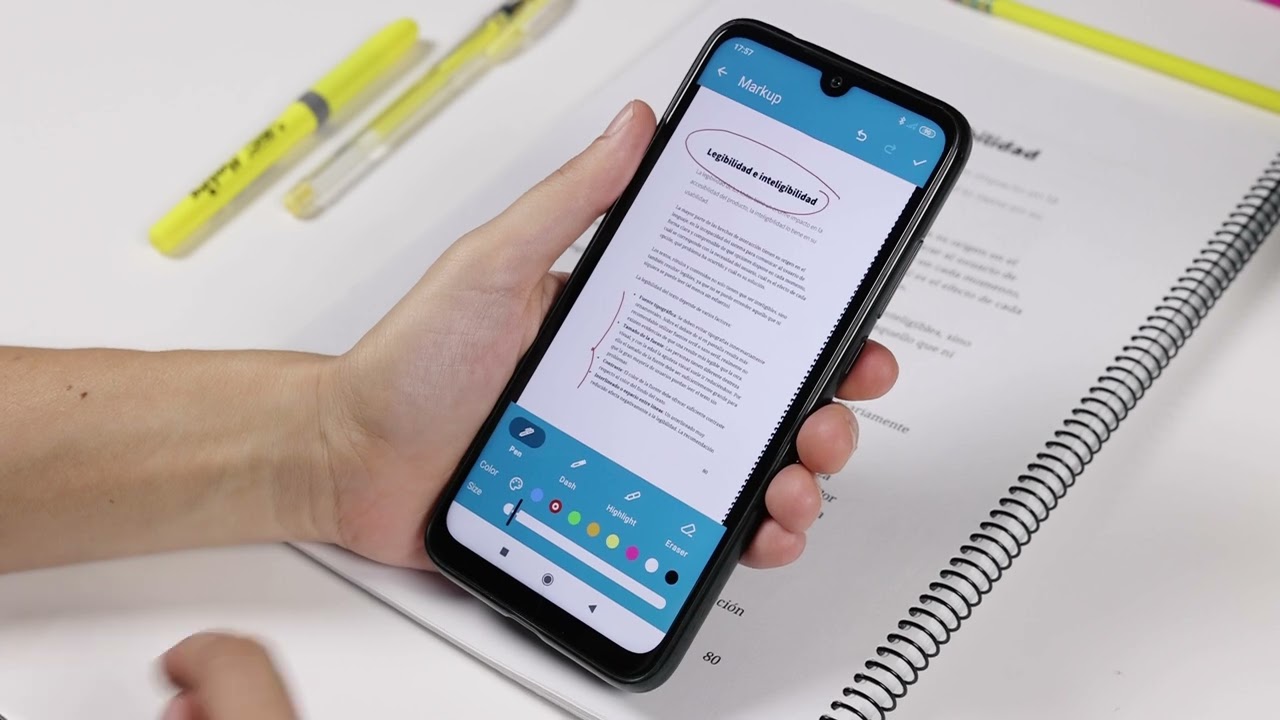 Scan documents, write on top, highlight text... using Notebloc Scanner