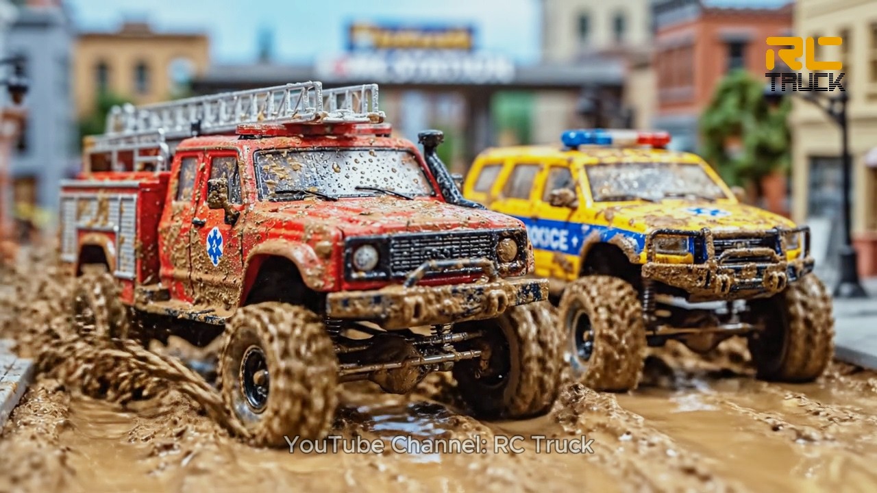Emergency! An RC Fire Truck and a Rescue SUV race through the streets  | RC Truck