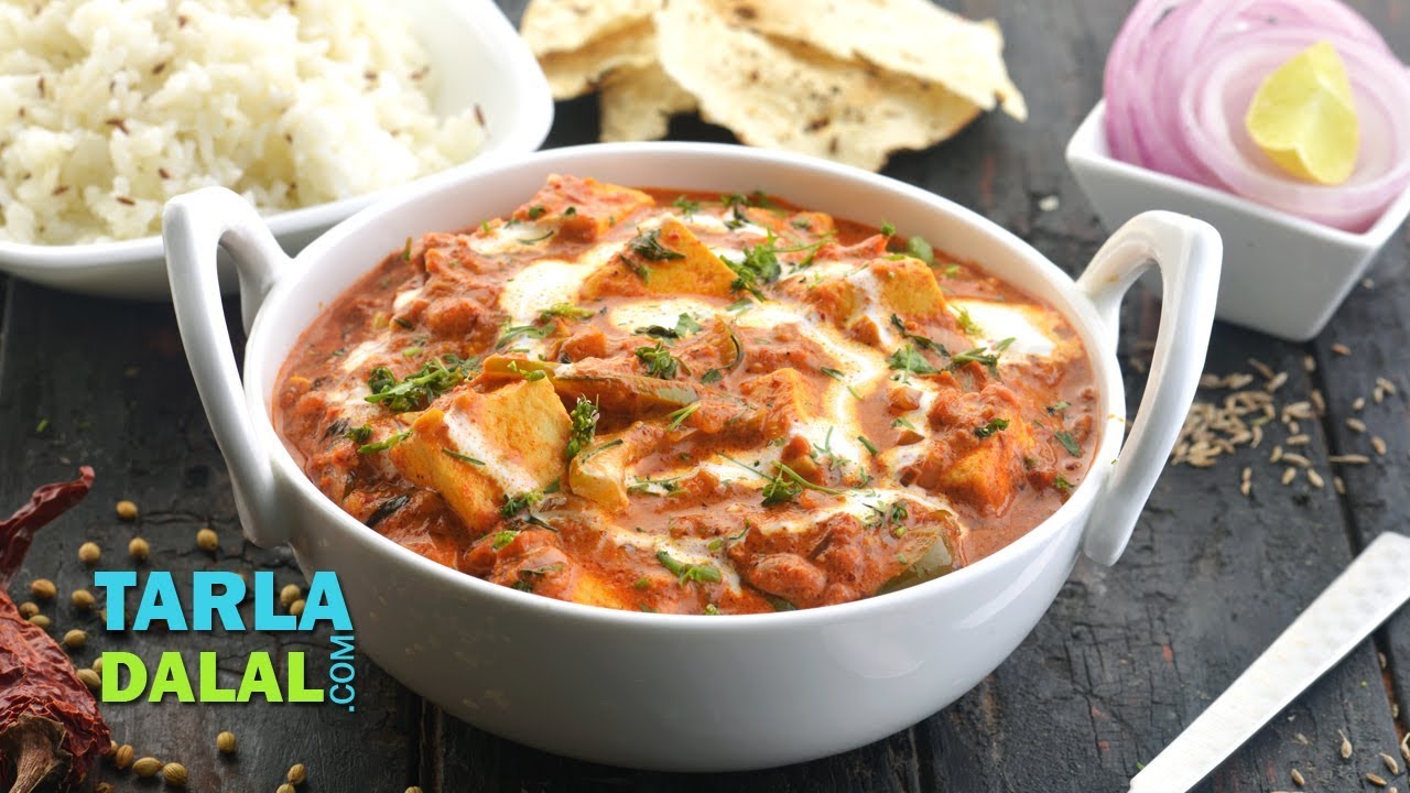 कढ़ाई पनीर (Kadai Paneer / Restaurant style Cottage cheese vegetable) by Tarla Dalal