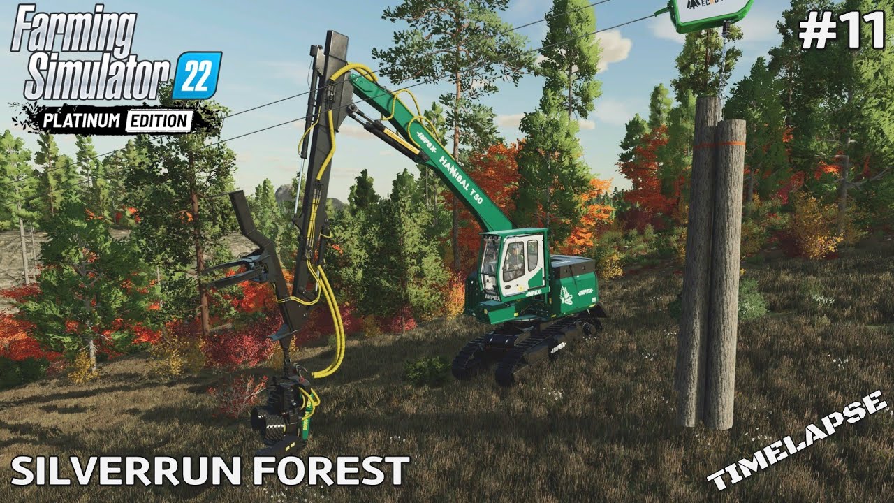 Cutting trees with the biggest tree harvester | Silverrun Forest | Fs22 Timelapse | Ep.11- PS5