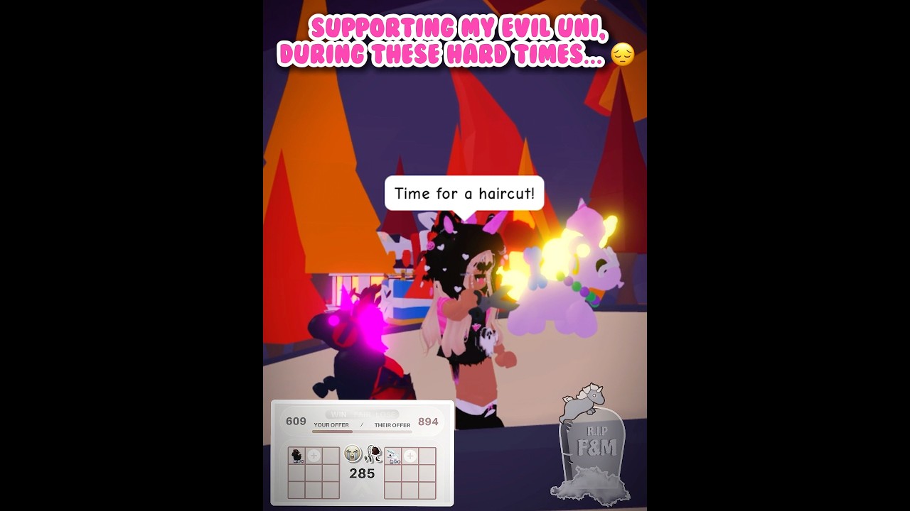 Supporting my Evil Unicorn during these tough times&hellip; 😔 #adoptme #roblox