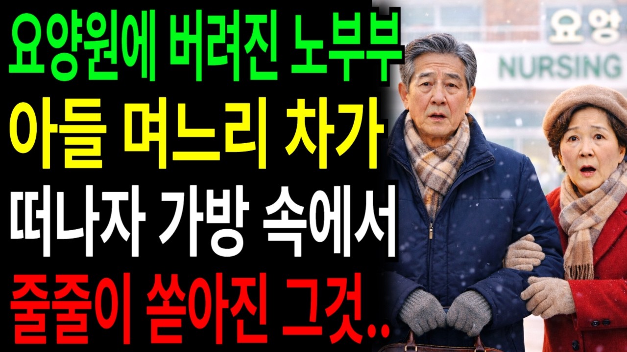 요양원에 버려진 노부부아들 며느리 차가떠나자 가방 안에서줄줄이 쏟아진 서류들.. |고부갈등|오디오북|아들며느리|고부사연|시니어사연