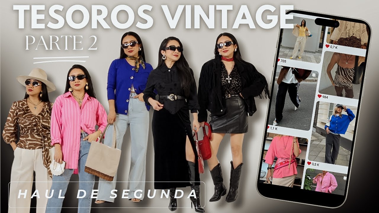 COMPRAS DE LA SEGUNDA 2 ✨ STYLEANDO OUTFITS  CON TESOROS VINTAGE Y  DE SEGUNDA✨ PRE-LOVED, THRIFTED