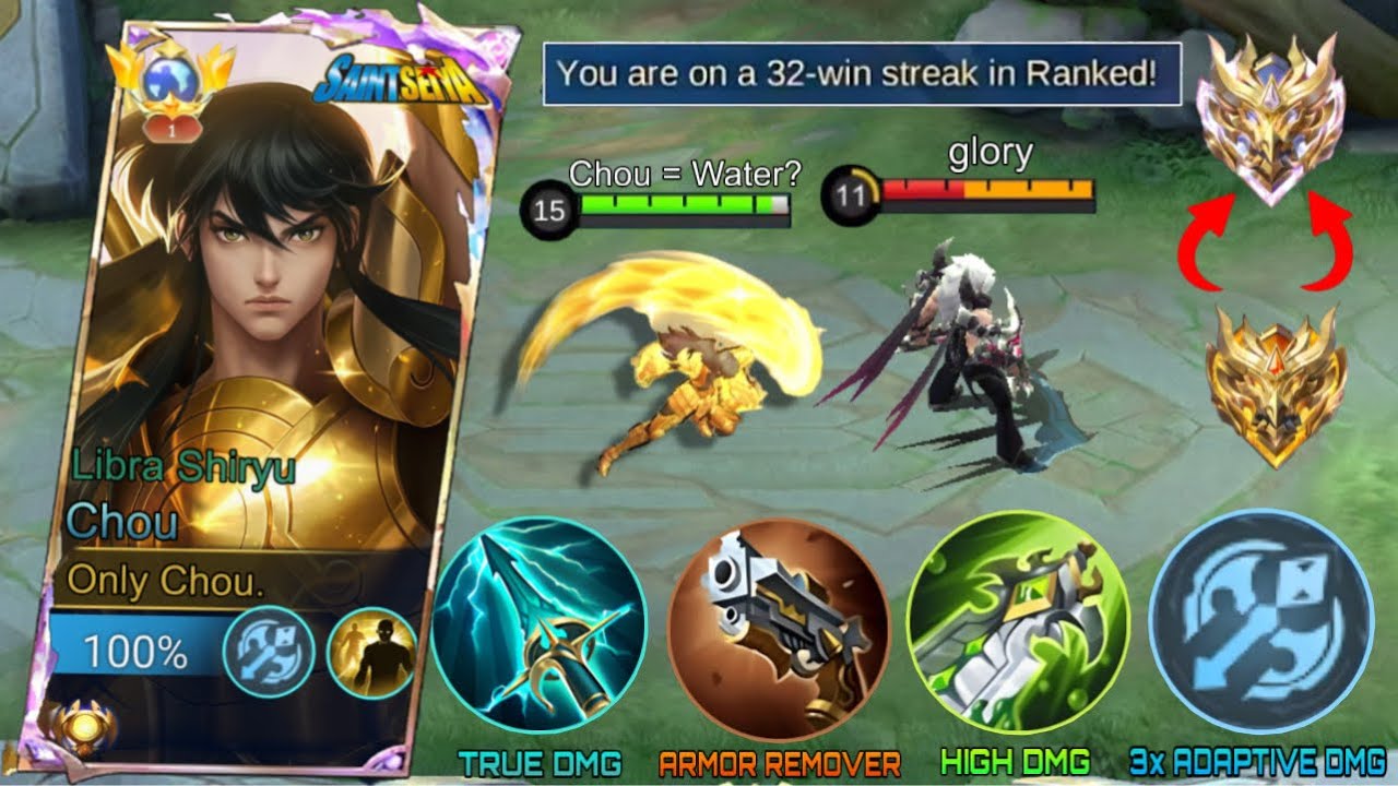 SUPREME CHOU BEST BUILD AND ROTATION TO IN HIGH RANK 2025 | Mlbb Chou One Shot Build 2025 