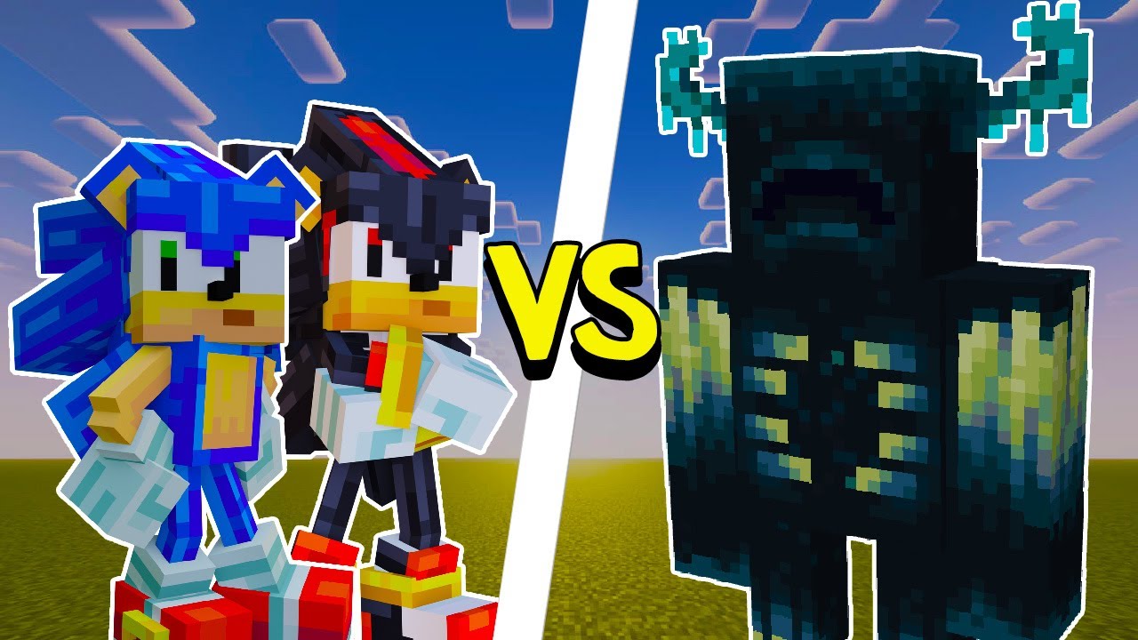 Sonic and Shadow VS Minecraft Warden (Minecraft x Sonic Add on)