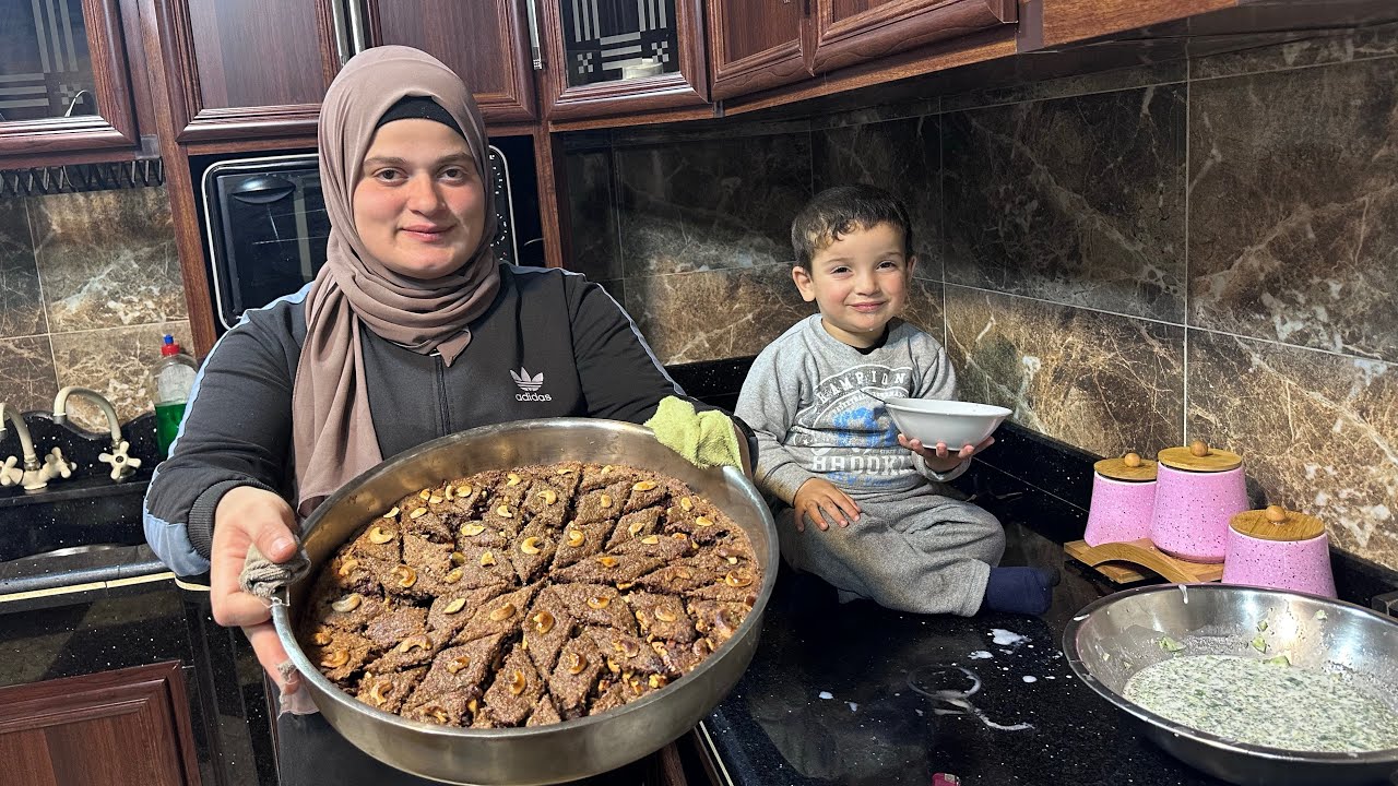 روتين تنظيف مطبخي 🇱🇧تحضير الكبة بالصينية وخيار باللبن 🪵🔥