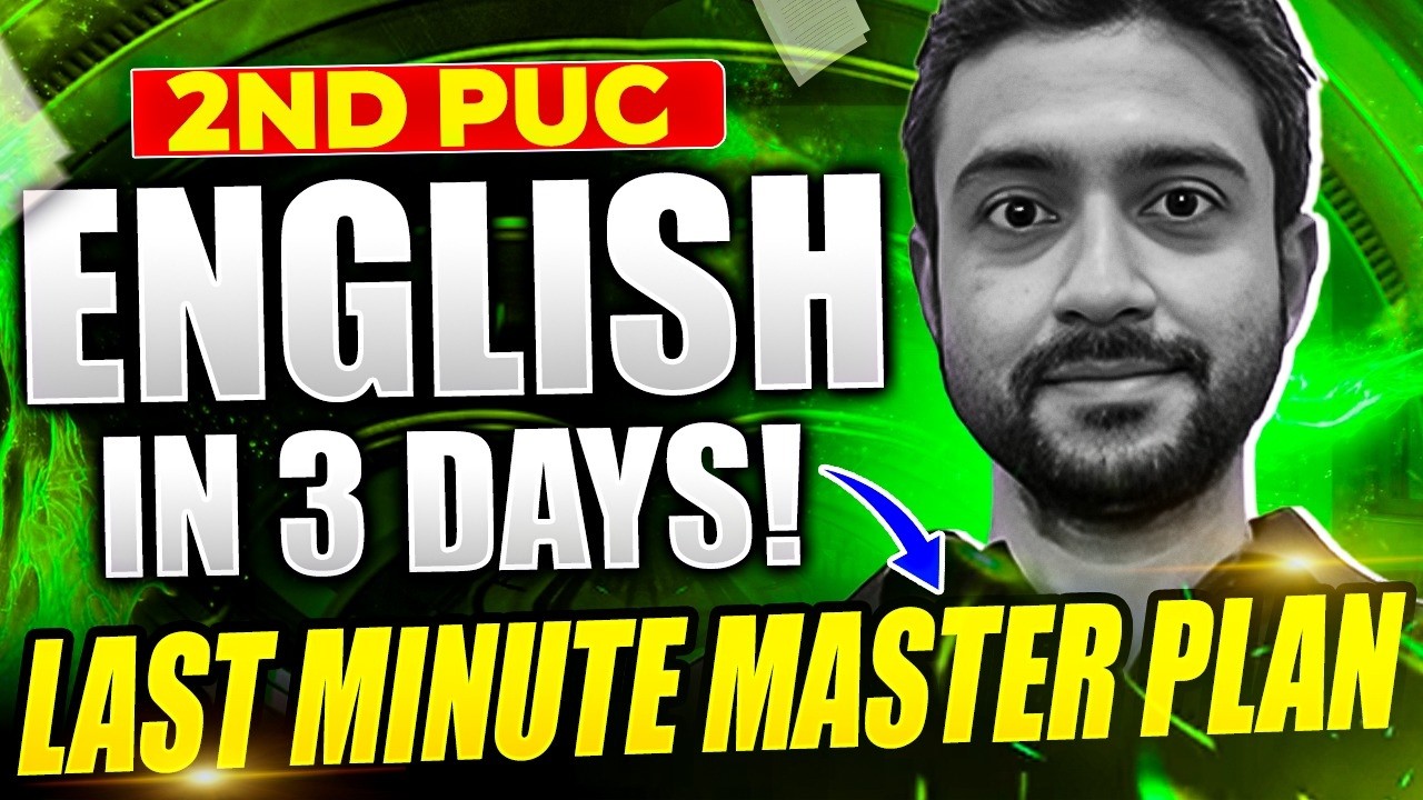 2nd PUC English in 3 Days! 📚 | Last Minute Master Plan 💯 #2ndpuc