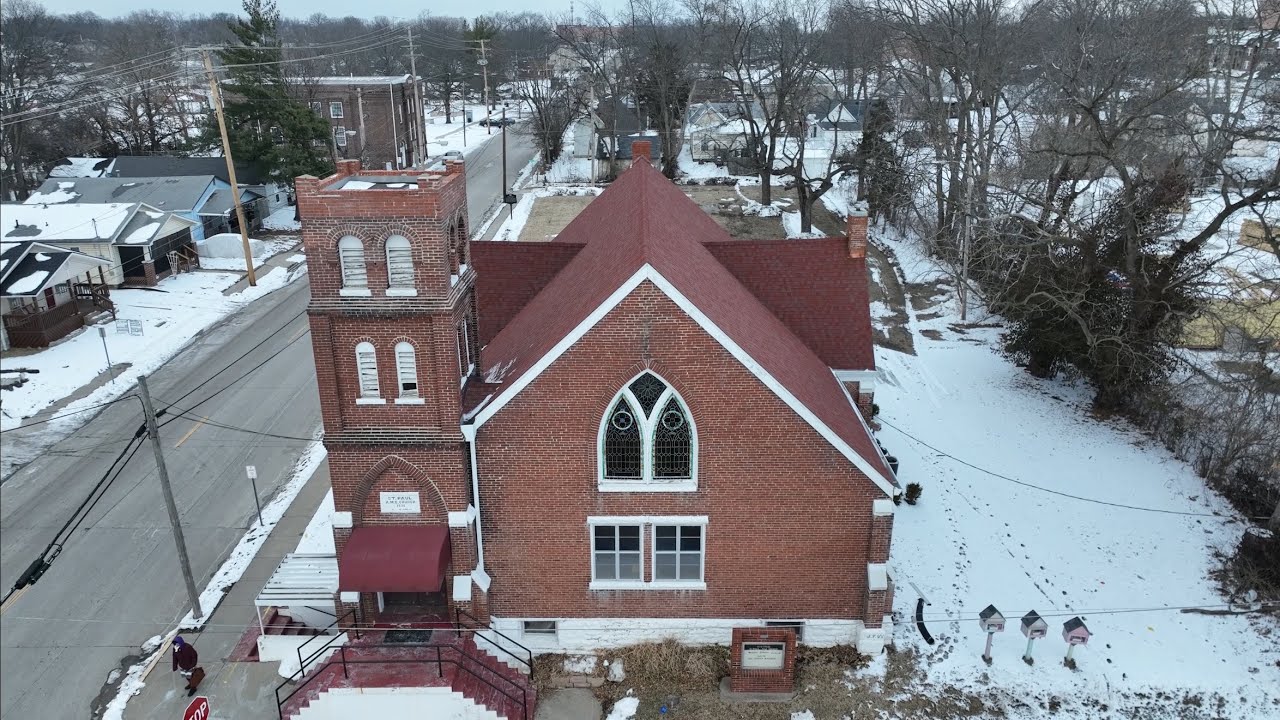 Drone View Of St Paul AME Church - Columbia, Missouri 