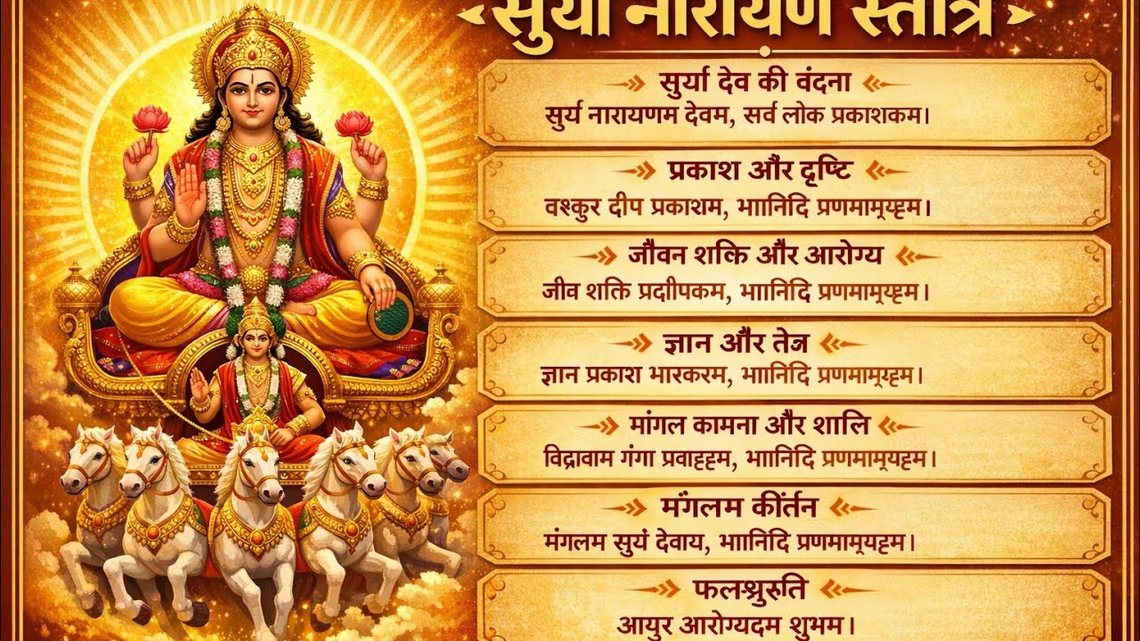 ॥ सूर्य नारायण स्तोत्र ॥ | आयु, आरोग्य और तेज देने वाला दिव्य पाठ ☀️