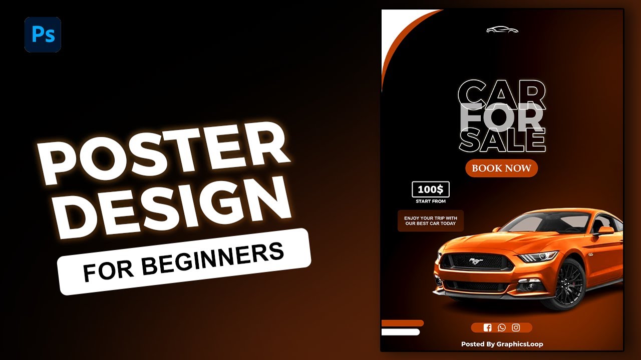 Creative Car Advertisement Poster Design | Photoshop Tutorial