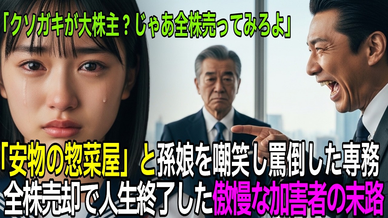 クソガキが大株主？じゃあ全株売ってみろよ」15歳の少女を嘲笑し追い出した大企業役員…翌朝、少女の『正体』が判明し会社は絶望の淵へ…【感動する話】【朗読】