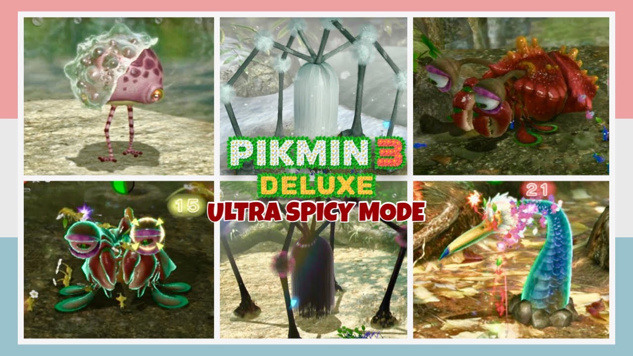 All Mini-Boss Battles In Ultra Spicy Mode (Using 60 Pikmin Only) Pikmin 3 Deluxe