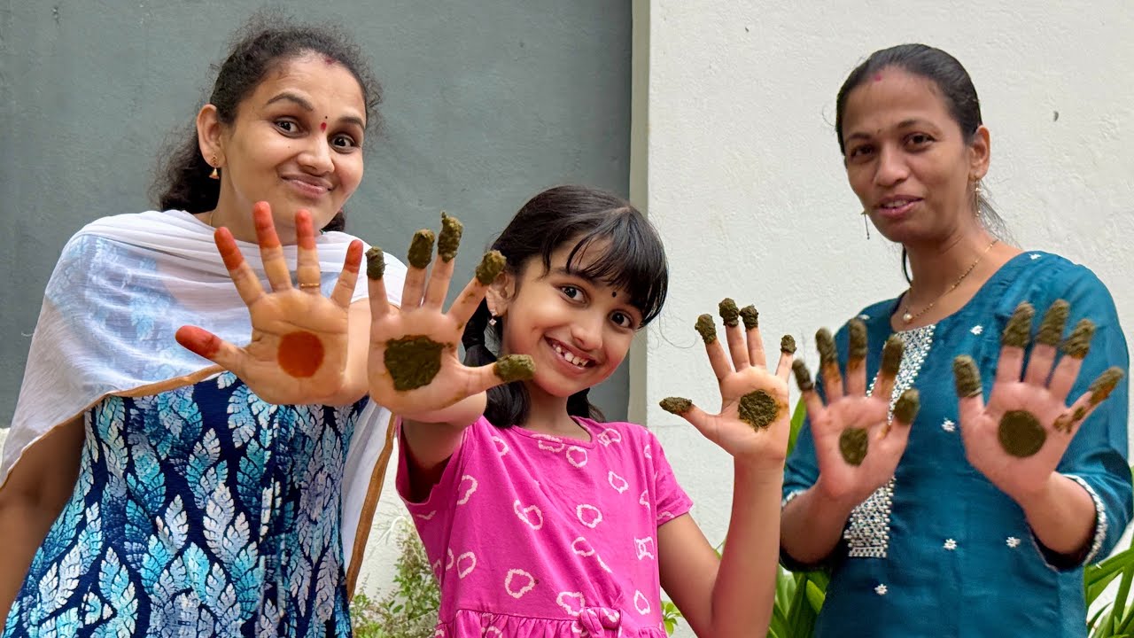 Mehendi Vlog for Ashada Masam 🌿 | Telugu Gorintaku Tradition 2025 | @V5 Family Show